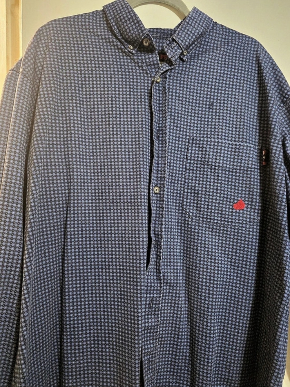 Forge FR Force Resistant Workwear shirt Geometric Workwear Shirt in Blue Size